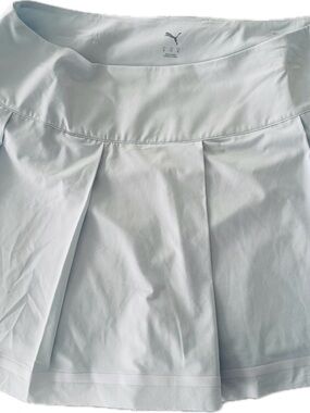 Puma Light Blue Stripe Pleated Women's Golf Skirt